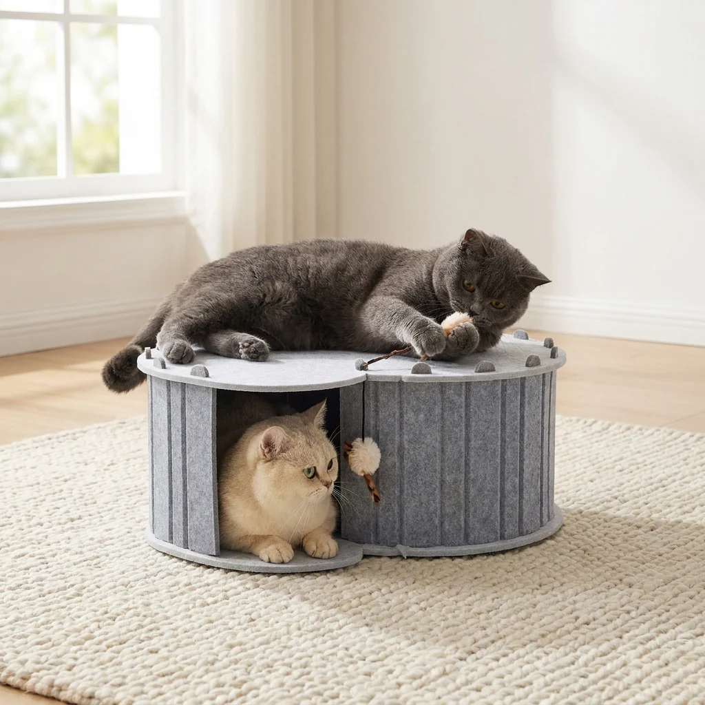Feline Secret Sanctuary: The Tunnel-to-Bed Haven