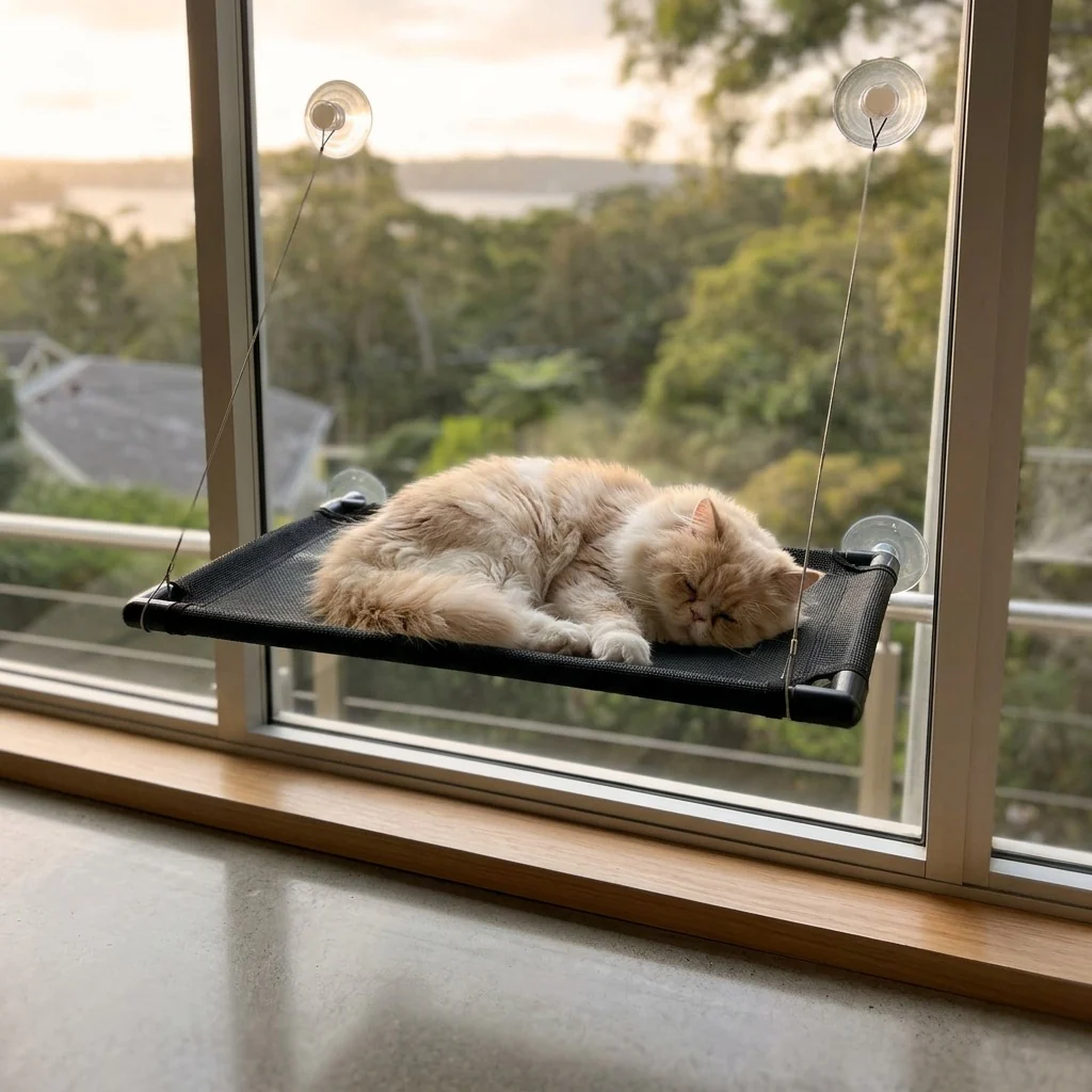 Feline Aerial Observatory: Hang & Chill Window Hammock