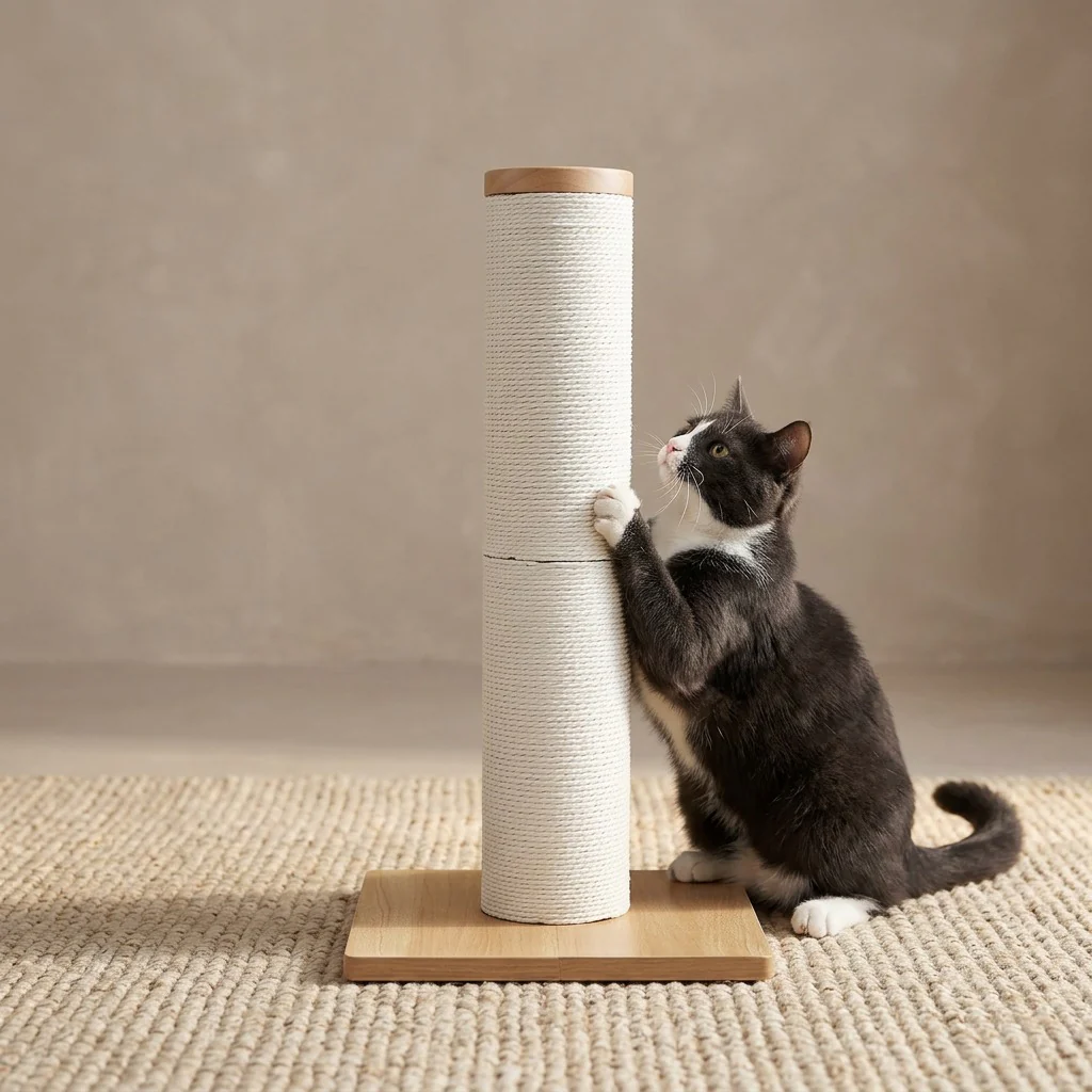 Scratch Me Happy Solid Wood Scratching Post