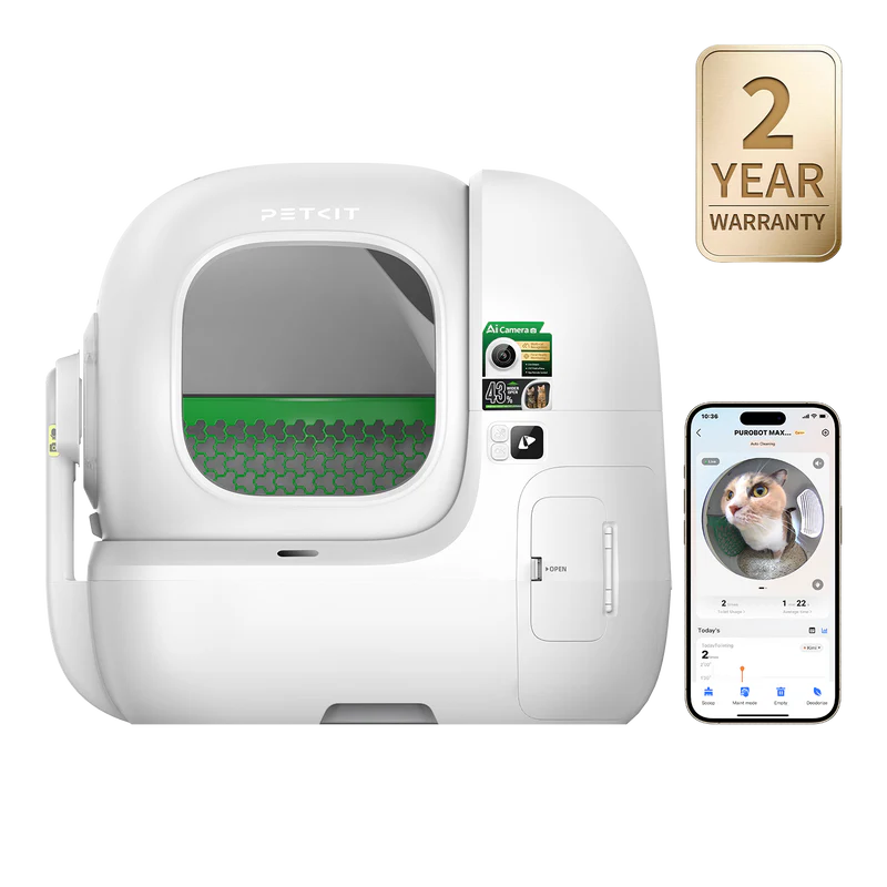 PETKIT Purobot Max Pro 2 AI Automated Smart Cat Litter Box (Microsoft AI Innovation Award / Multi-Cat Health Tracking)