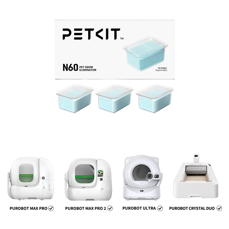 PETKIT N60 Air Purifying Deodorizer Blocks for Purobot Series (3-Pack / Plant-Based Active Elimination)