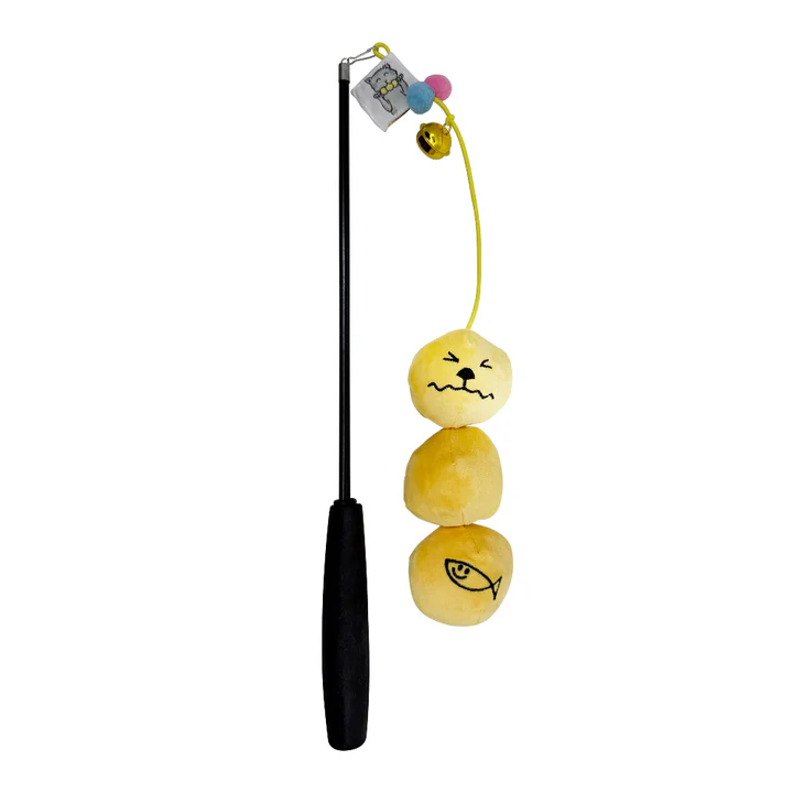Meow² Curry Fish Balls 2-in-1 Telescopic Extensible Snuffle Plush Cat Wand