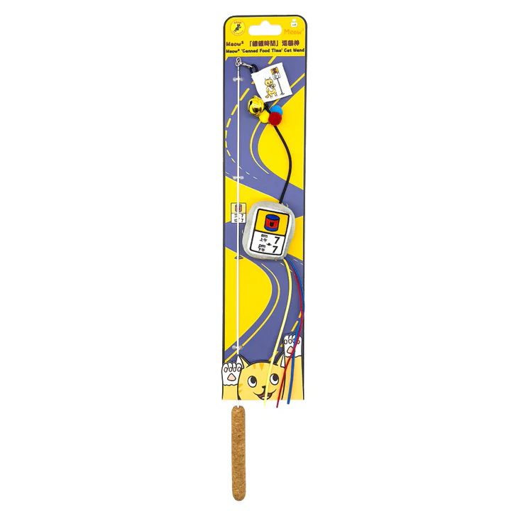 Meow² 'Canned Food Time' Hong Kong Road Sign SGS-Certified Catnip Plush Cat Wand